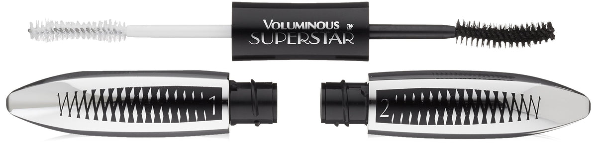 L'Oreal Paris Voluminous Superstar Mascara, Washable Blackest Black, 0.41 Fl Oz