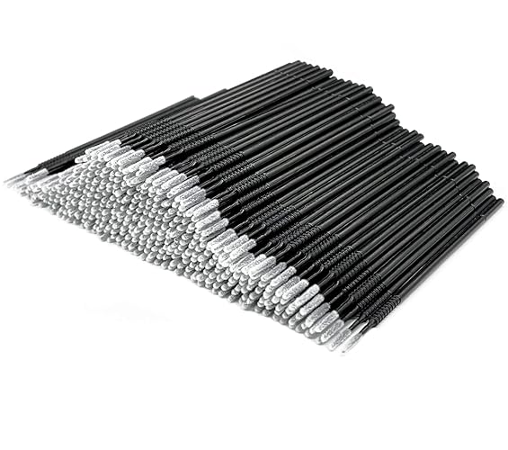 AIVIAI 400pcs Disposable Micro Applicator Brush - Black Synthetic Makeup Tool