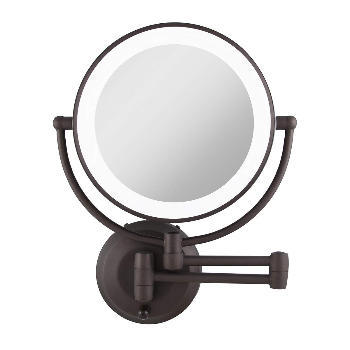 Zadro 11&quot; Led Wall Mounted Makeup Mirror - 10X/1X, Cordless, Oil-Rubbed Bronze, Large