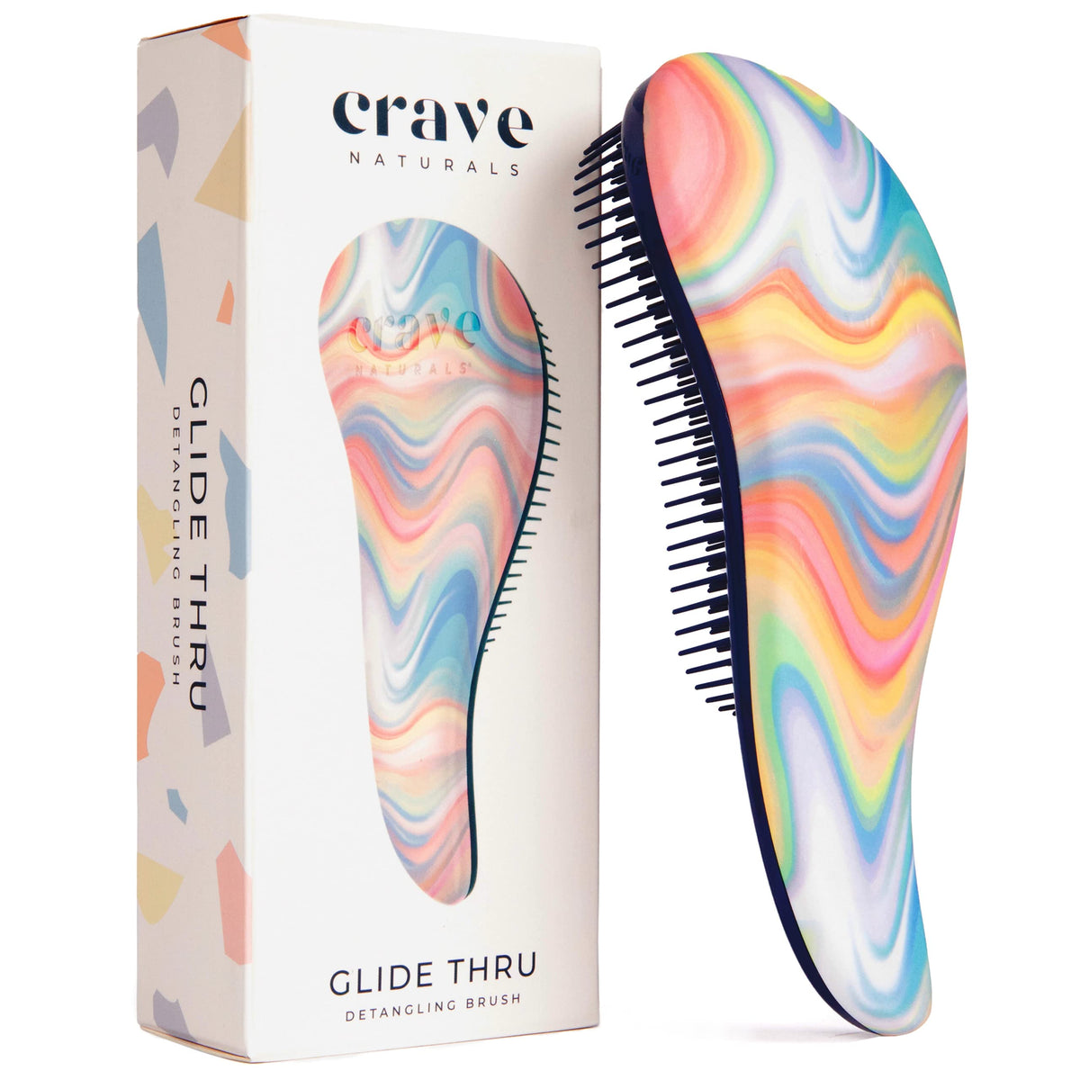 Crave Naturals Glide Thru Detangling Brush For Kids & Adults - Soft Hazy Swirl, 1 Pack