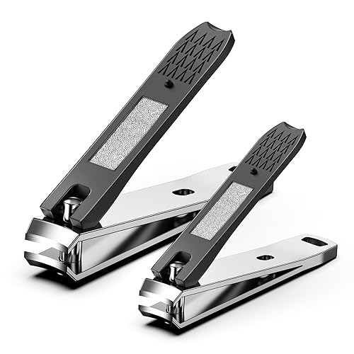 BEZOX Ergonomic Stainless Steel Fingernail Clippers Set for Thick Nails - Taupe, Small