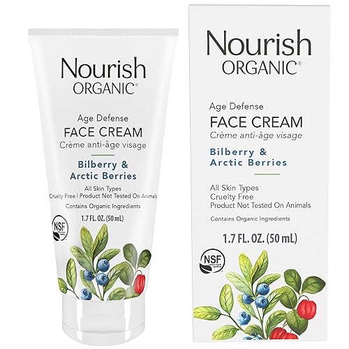 Nourish Organic Face Cream With Aloe Vera & Borage Oil, Bilberry & Arctic Berries, 1.7 Oz