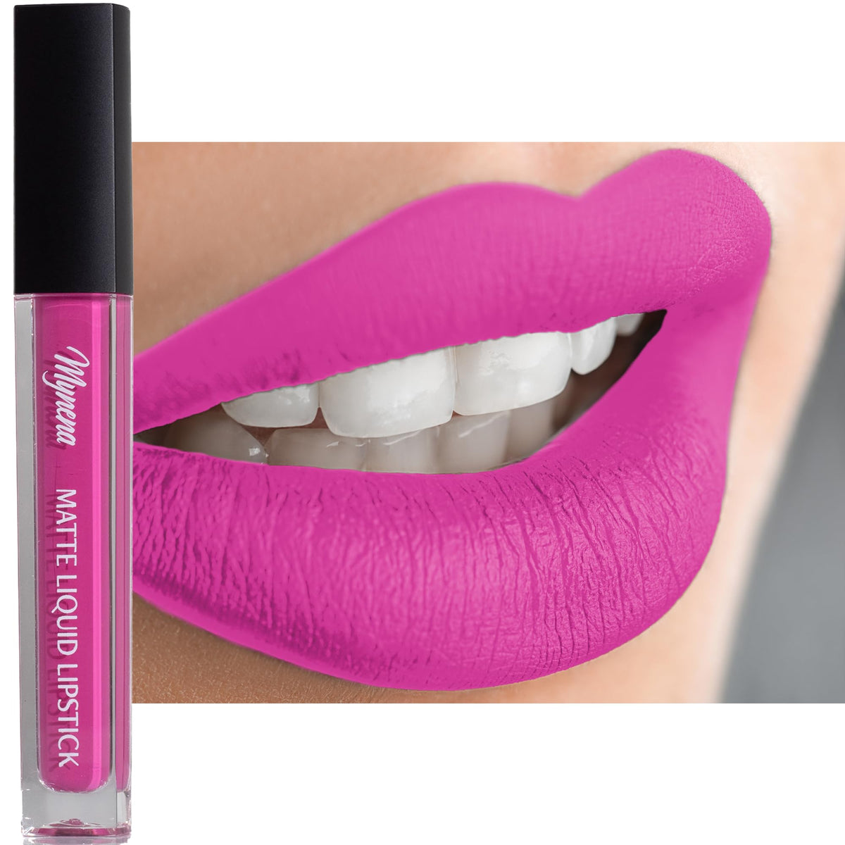 Mynena Pink Matte Liquid Lipstick - Intense Color, Smudge-Proof, Waterproof, Vegan, 1 Fl Oz