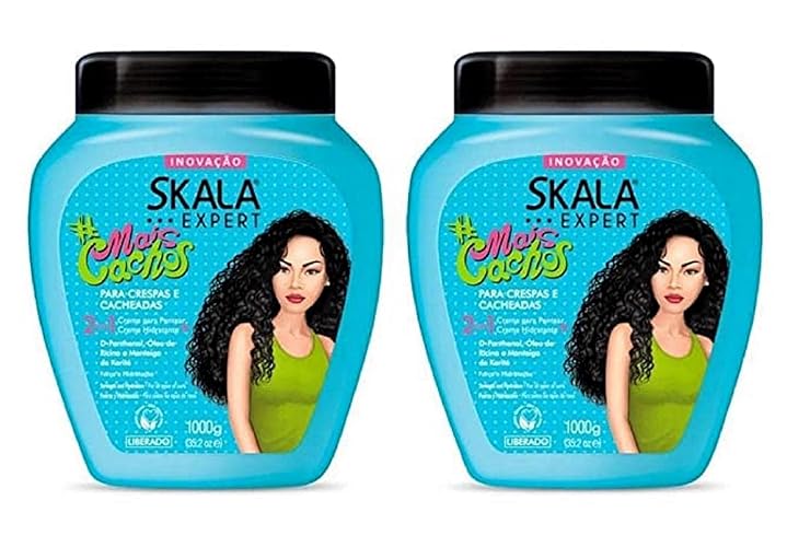 Skala 2 Pack Mais Cachos Hydrates Curls Treatment Cream 35.2Oz - Eliminates Frizz For Curly Hair