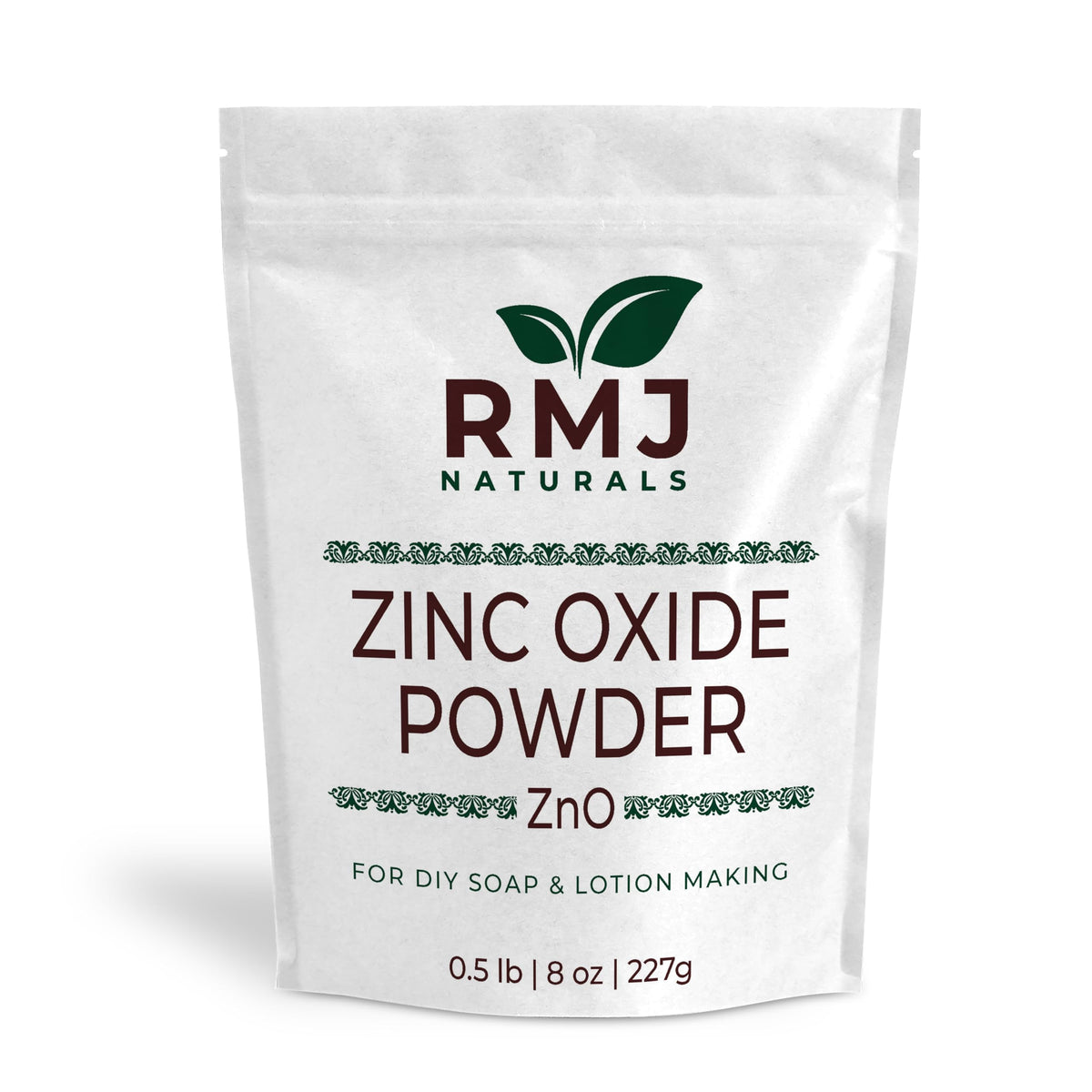 Rmj Naturals Zinc Oxide Powder 8 Oz - Non-Nano Micronized For Face Packs, Soaps & Lotions