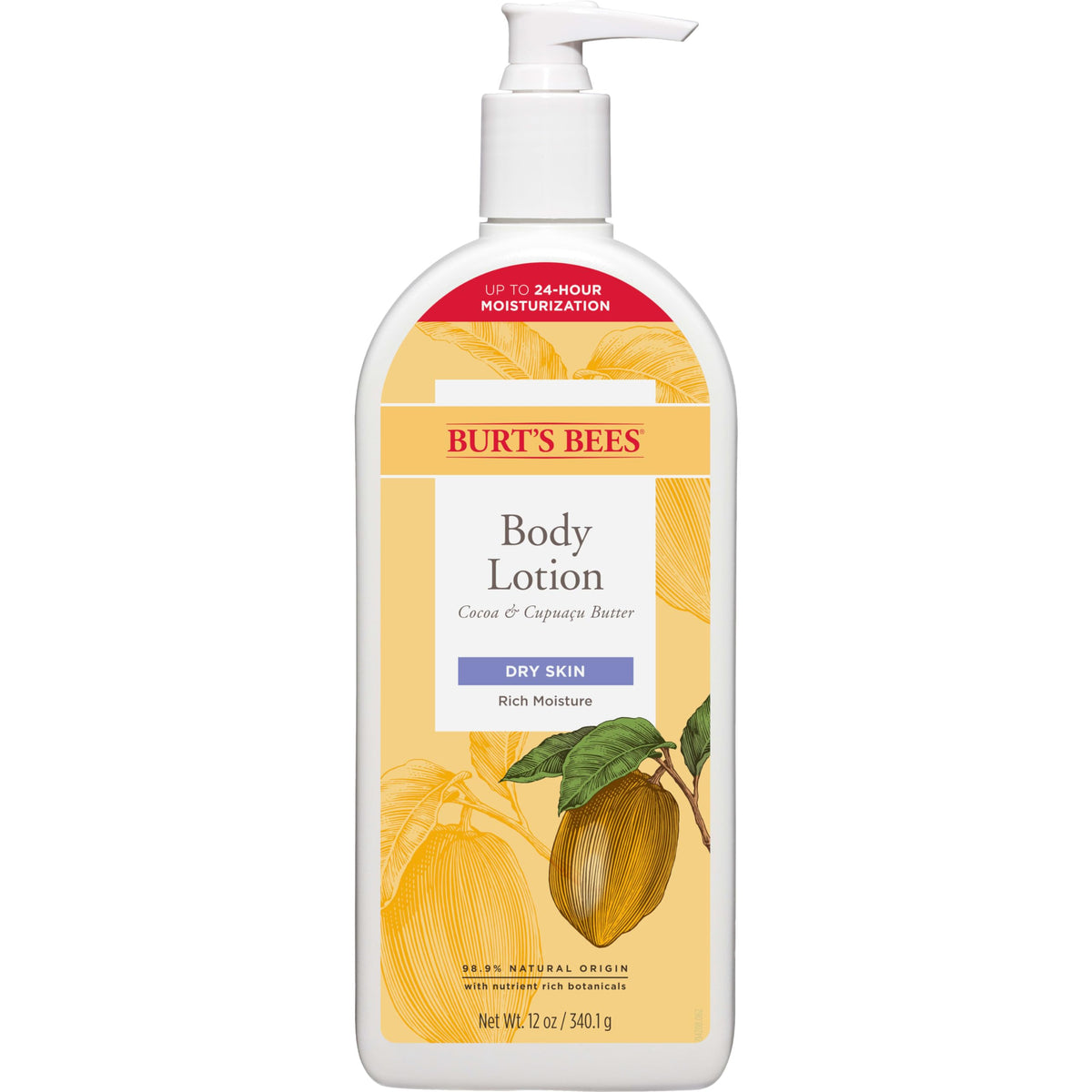 Burts Bees Butter Body Lotion for Dry Skin with Cocoa  Cupuau  12 Oz Package May Vary