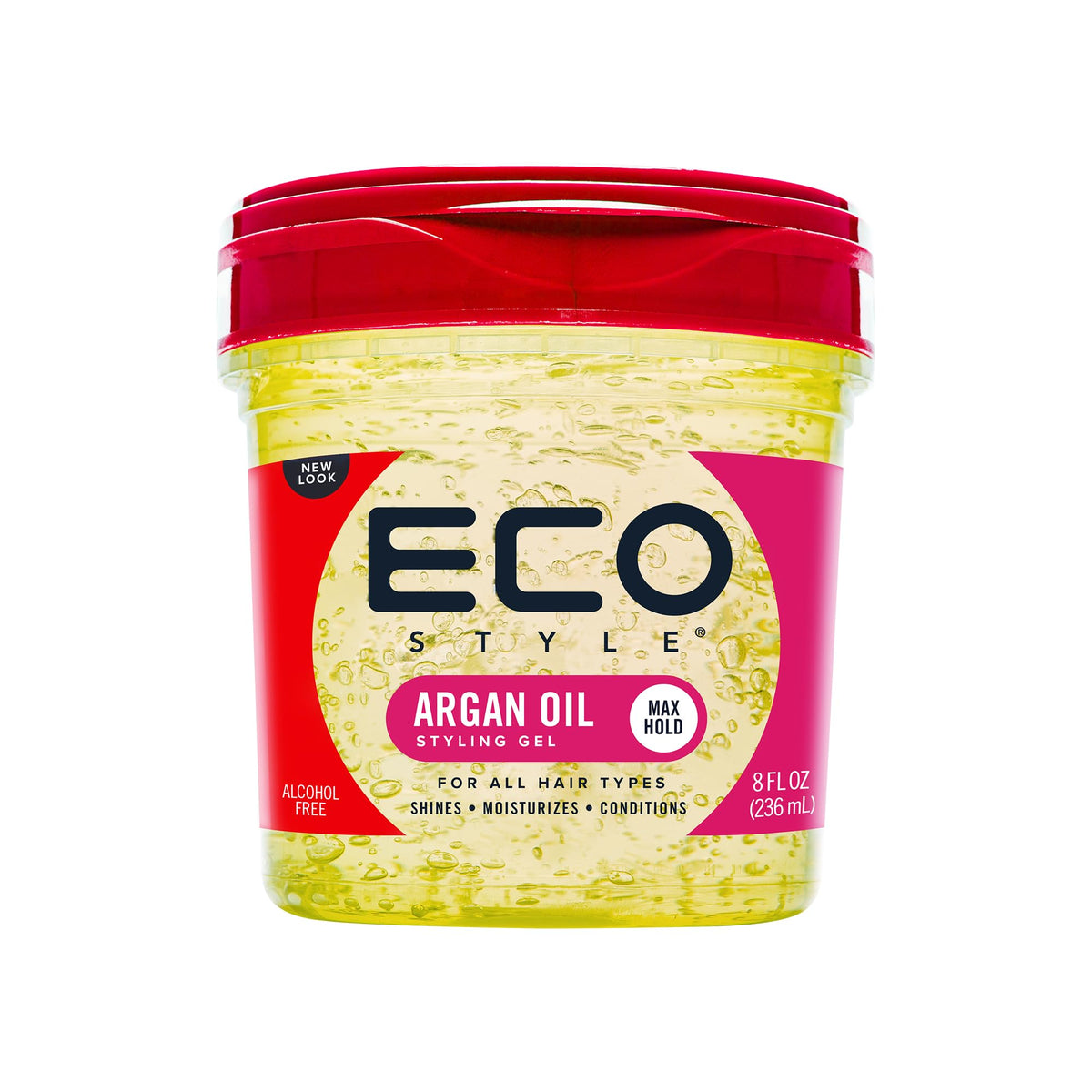 Eco Style Moroccan Argan Oil Gel - 8 Oz, Nourishes Hair, Maximum Hold, Tames Frizz