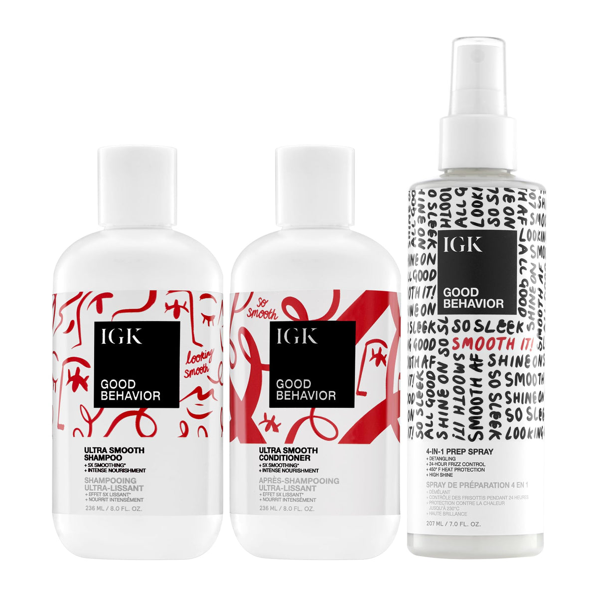 Igk Good Behavior Smoothing Kit - Frizz Control, Hydrating Shine, Vegan, 23 Oz, Cruelty-Free