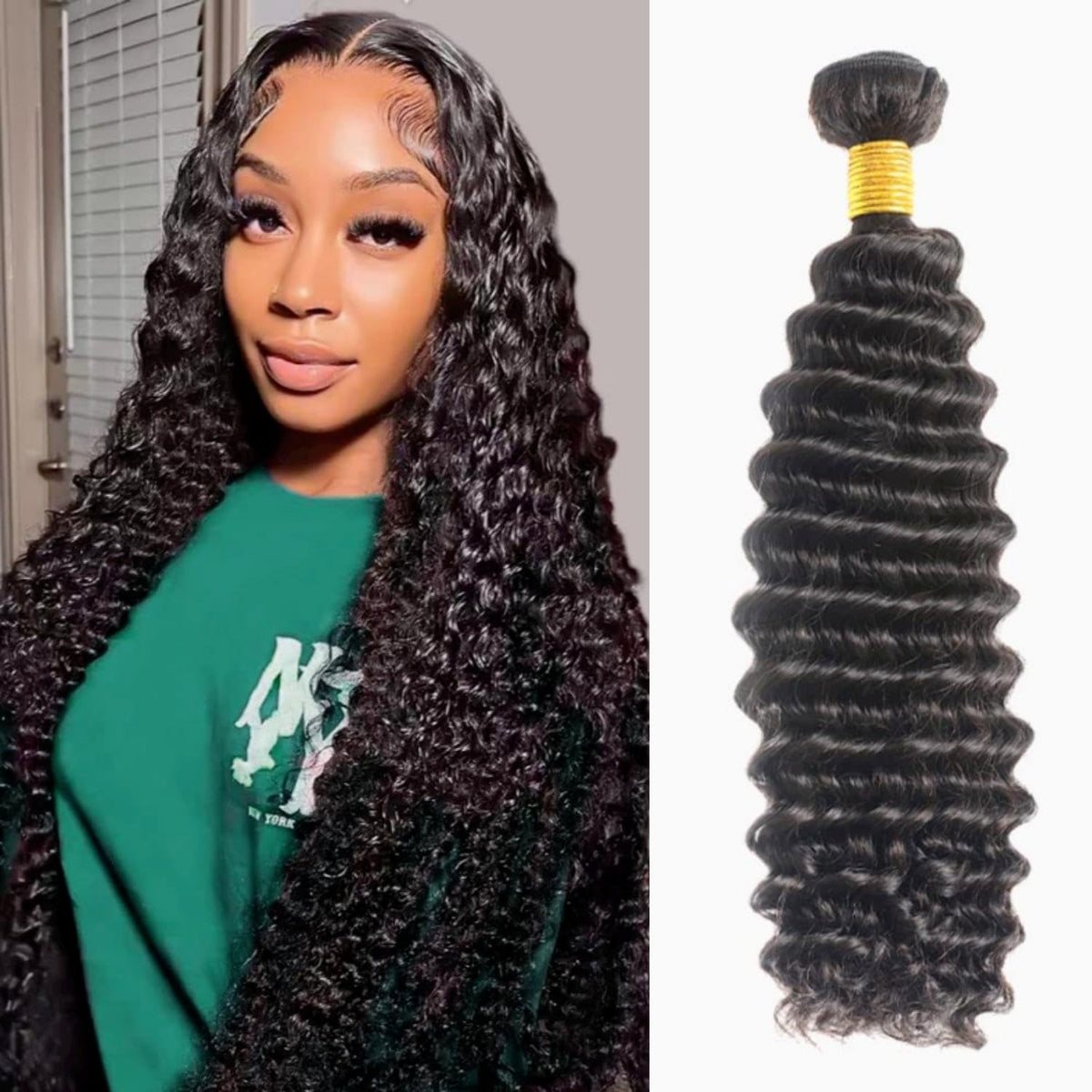 Siikap 16&quot; Deep Wave Human Hair Bundles 10A Brazilian Virgin Water Wave Double Weft