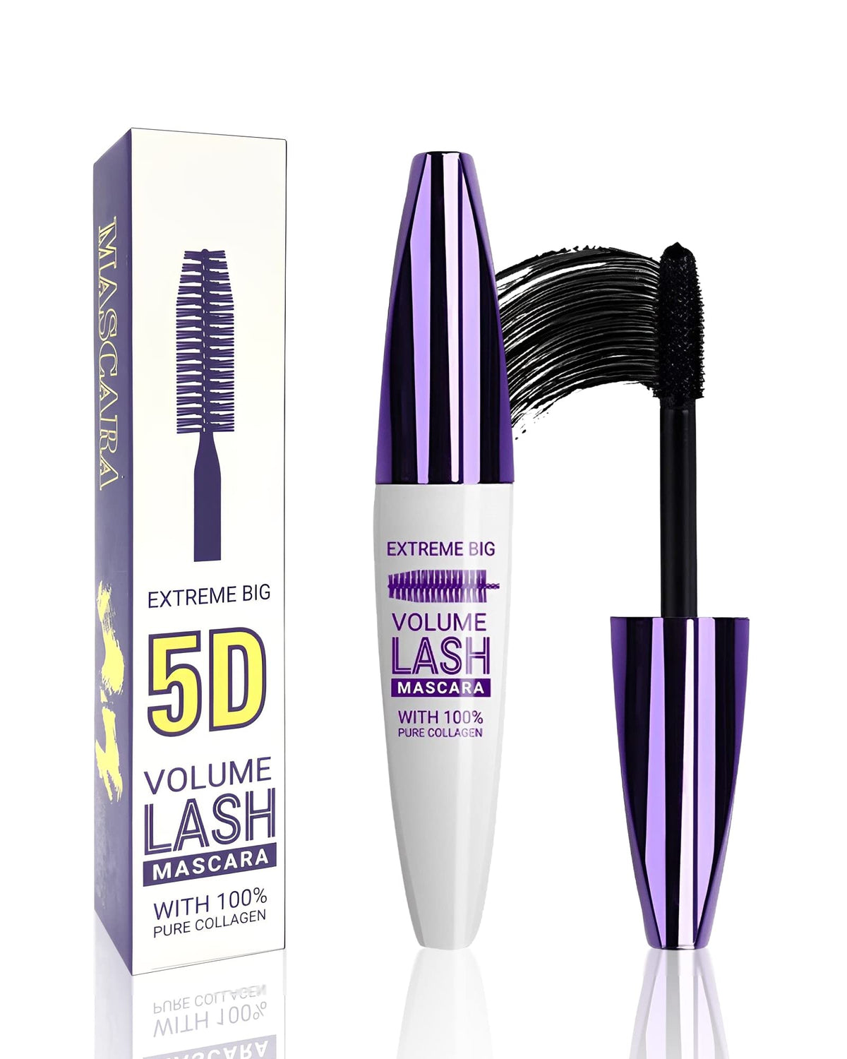 Lysdefeu 5D Waterproof Black Mascara - Volumizing, Lengthening, Longlasting Eye Makeup