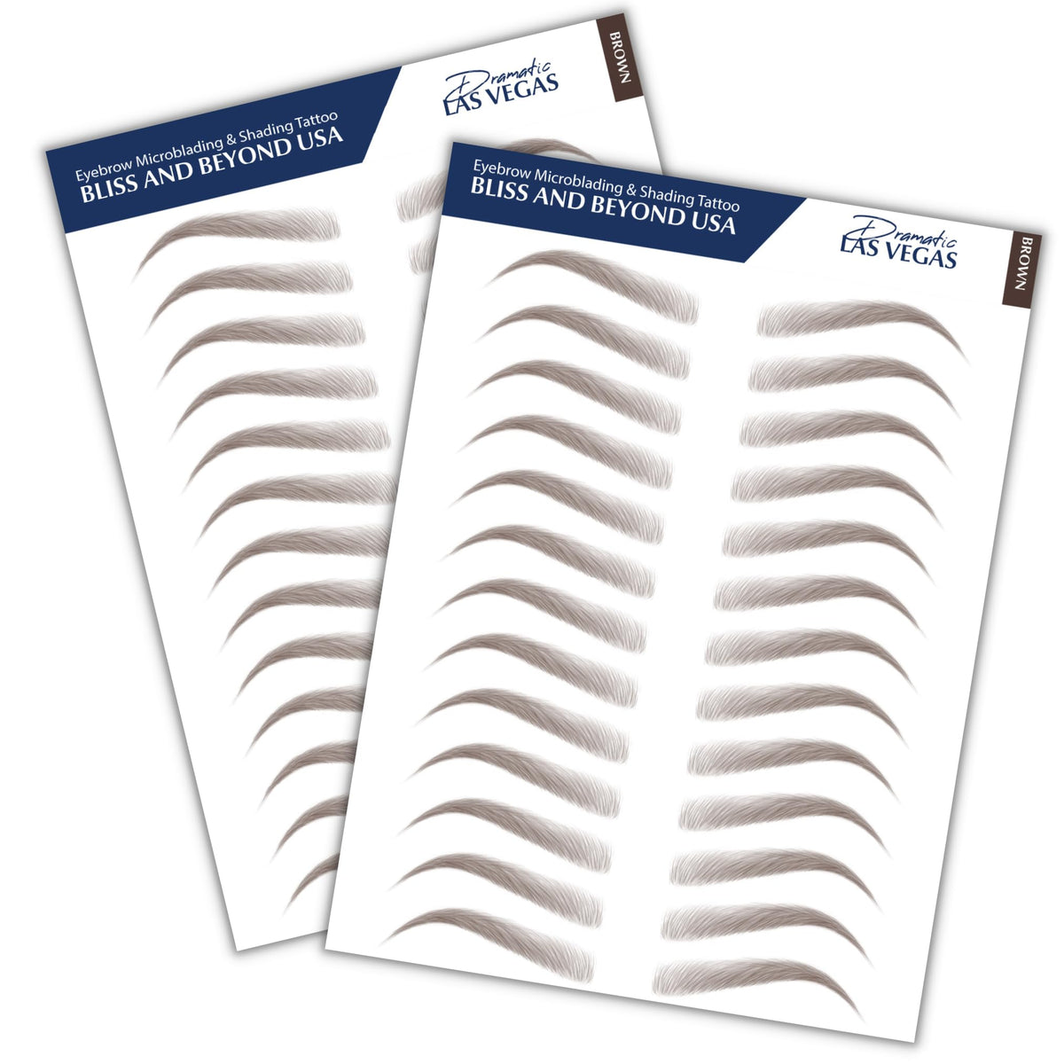 Bliss And Beyond Usa Waterproof Eyebrow Tattoo Stickers - Brown, Long Lasting, Natural Look