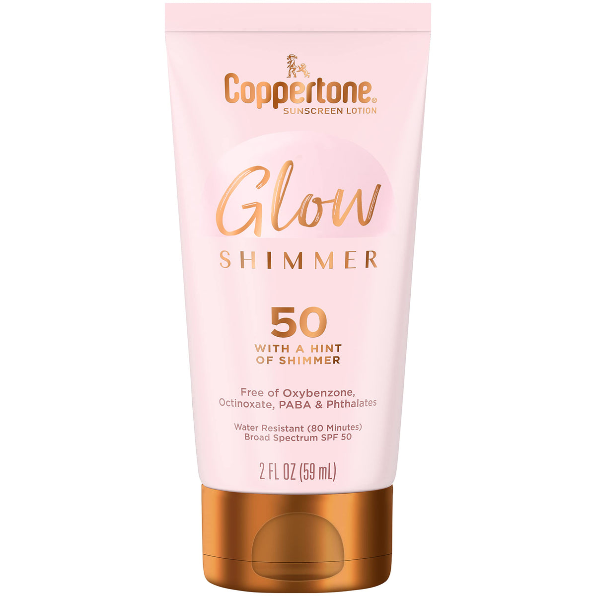 Coppertone Glow Shimmer Sunscreen Lotion Spf 50, Water Resistant, Travel Size, 2 Fl Oz