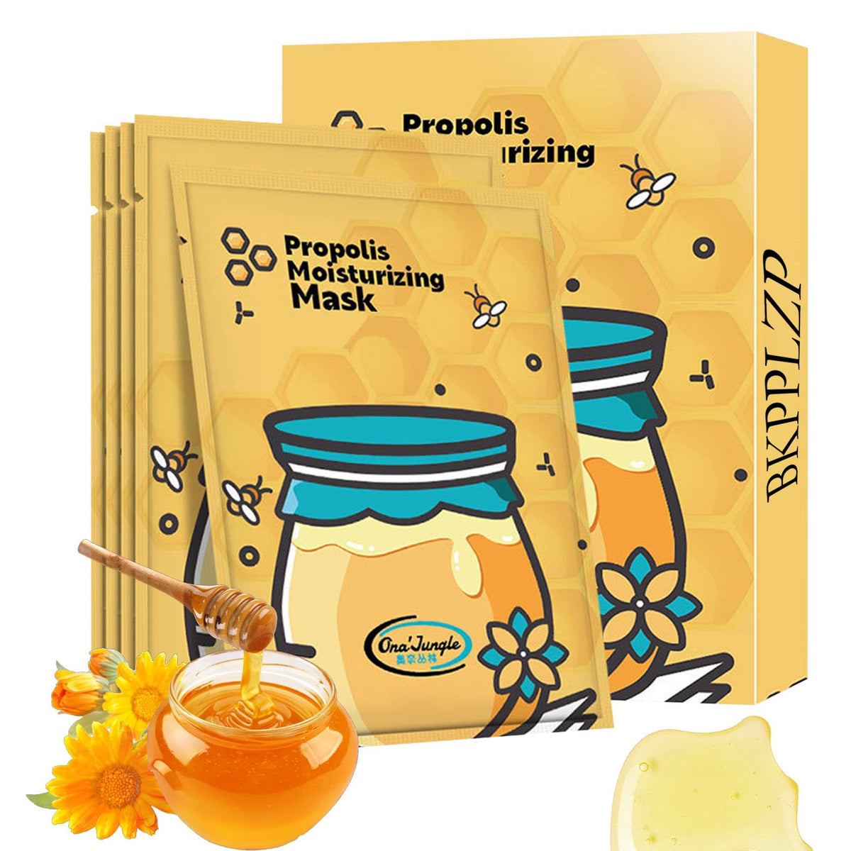 Bkpplzp 10 Pack Moisturizing & Brightening Sheet Masks, Hydrating Propolis Facial Care For Women