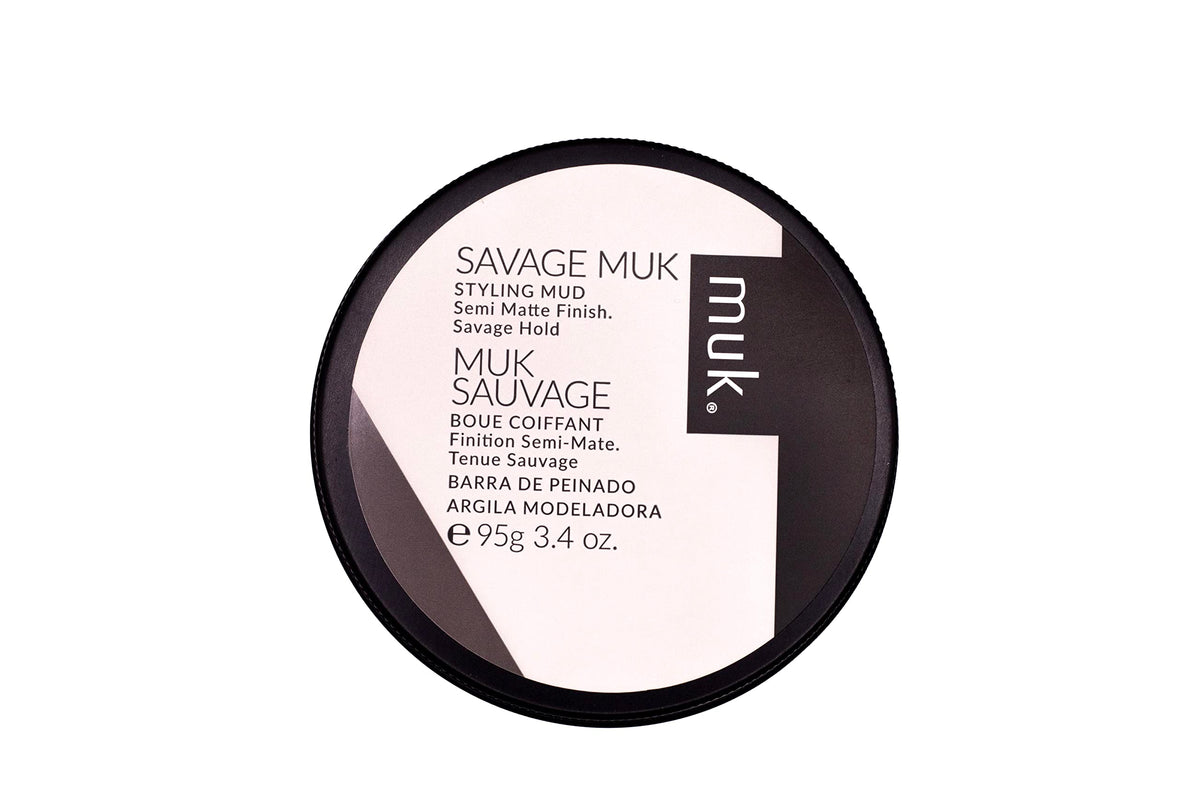 MUK. Savage Semi Matte Styling Mud for Men - Strong Hold, Low Shine, 3.4oz Hair Paste