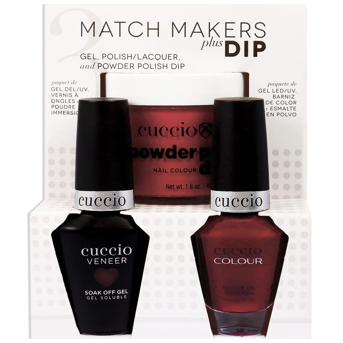 Cuccio Colour Matchmakers Nail Dip Kit - Pompeii It Forward - 3 Pc Gel & Lacquer Set