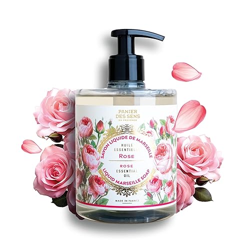 Panier Des Sens Rose Liquid Hand Soap - 97% Natural, Moisturizing, 16.9 Fl Oz - Refillable