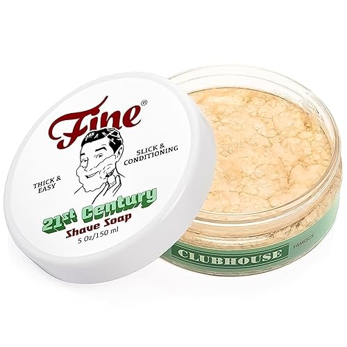 Fine 21C Men'S Shaving Soap, 5Oz - Thick Lather, Razor Burn Protection, Made In Italy