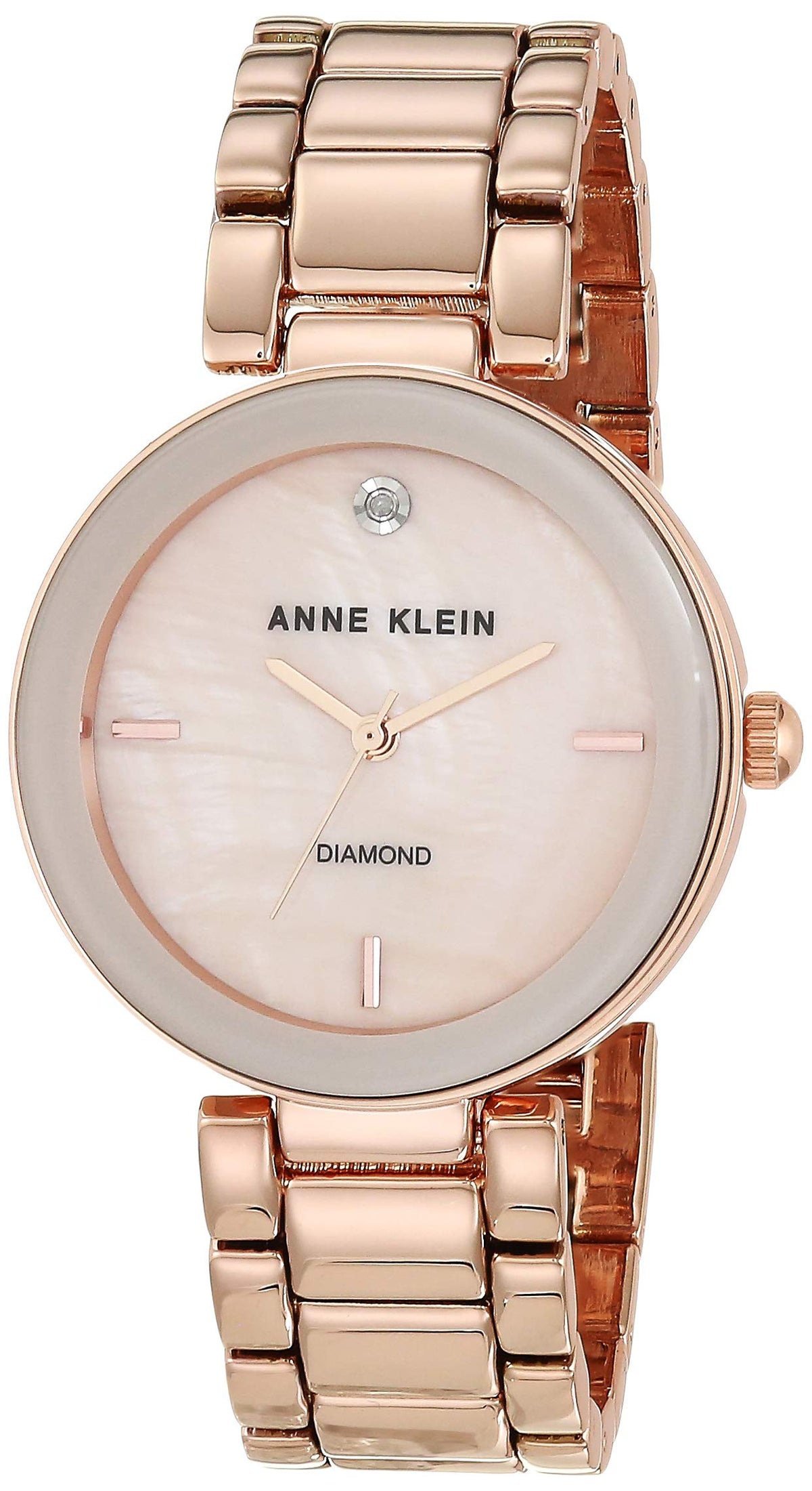 Anne Klein Women'S Rose Gold Diamond Dial Bracelet Watch - Elegant Fashion Timepiece