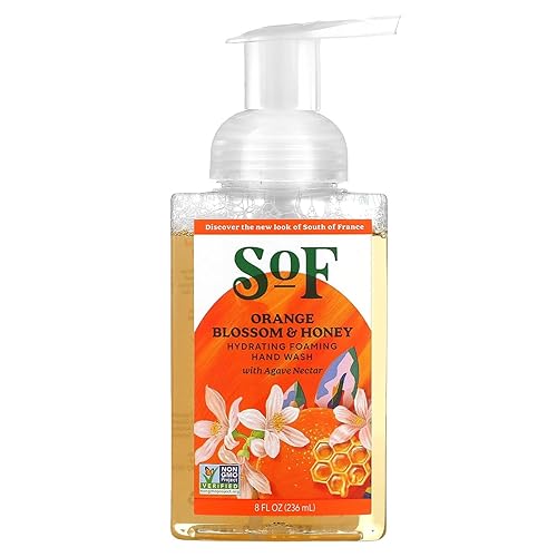 South Of France Foaming Hand Wash, 8 Fl Oz - Hydrating Organic Agave Nectar & Orange Blossom Honey