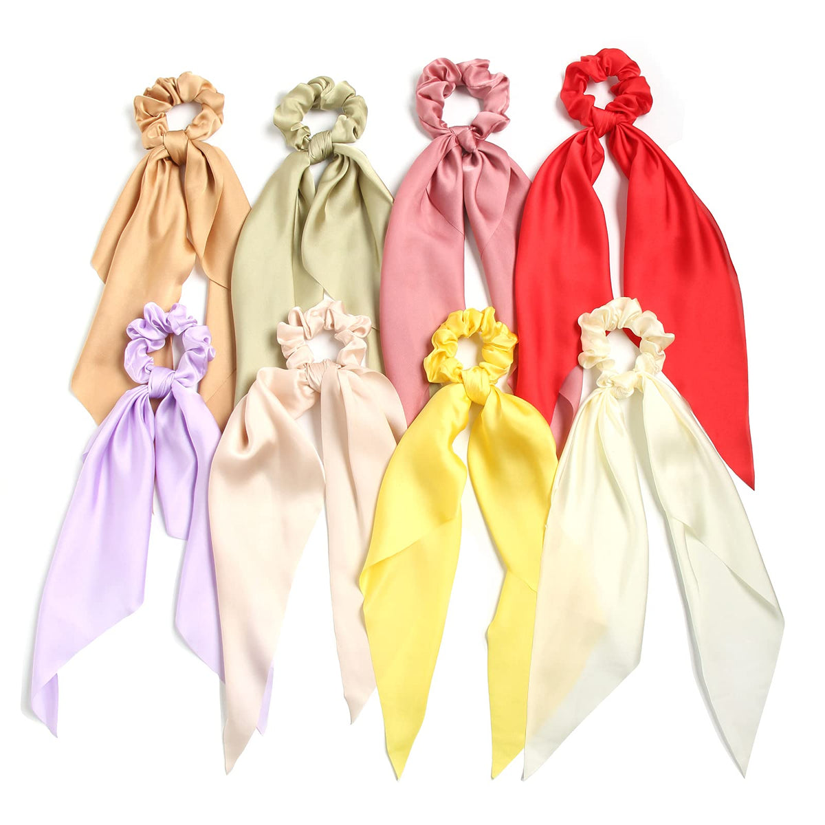 SUSULU Bright Color Hair Scarf Scrunchies - Elastic Fabric Hair Ties for Women