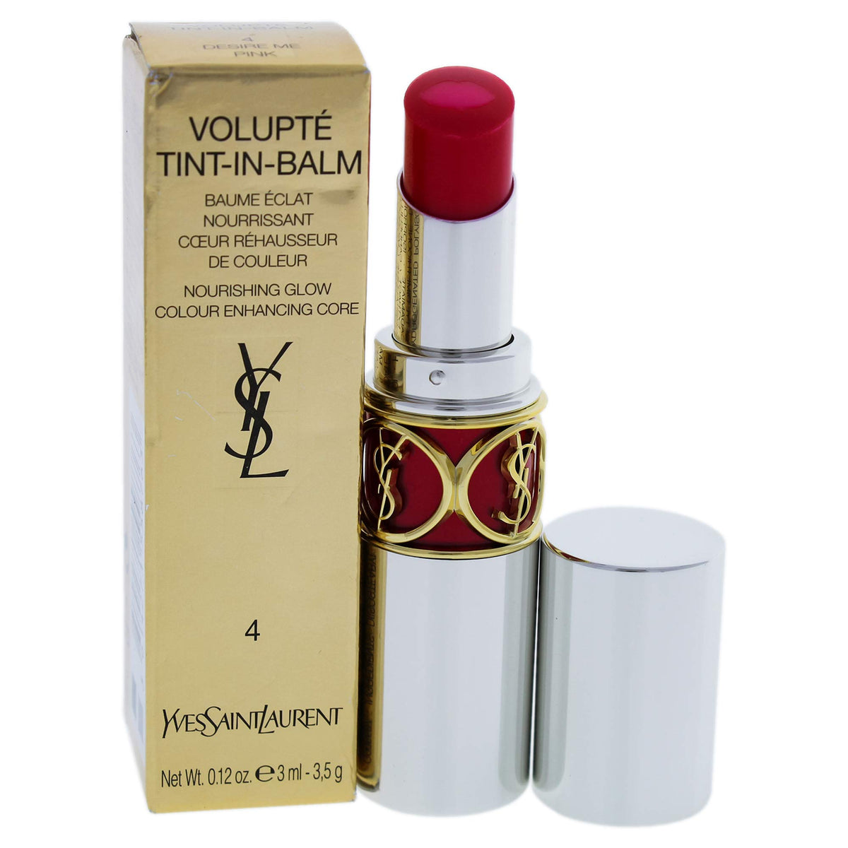 Yves Saint Laurent Volupte Tint In Balm - 4 Desire Me Pink, 0.12 Oz, Hydrating Lip Color