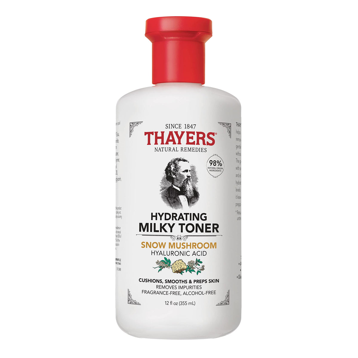 Thayers Milky Face Toner With Snow Mushroom & Hyaluronic Acid For Dry/Sensitive Skin, 355Ml