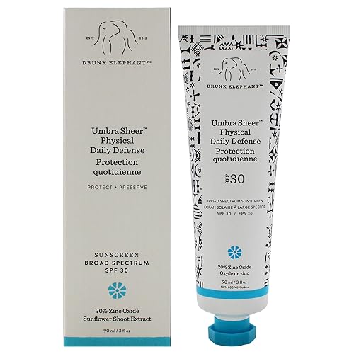 Drunk Elephant Umbra Sheer Physical Daily Defense Spf 30 Sunscreen, 3 Fl Oz, Cranberry