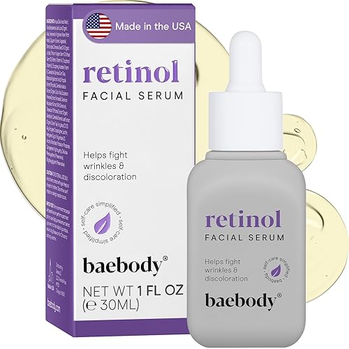 Baebody Retinol Serum for Face - Anti Aging, Fine Lines & Wrinkles, Jojoba Oil & Green Tea, 1