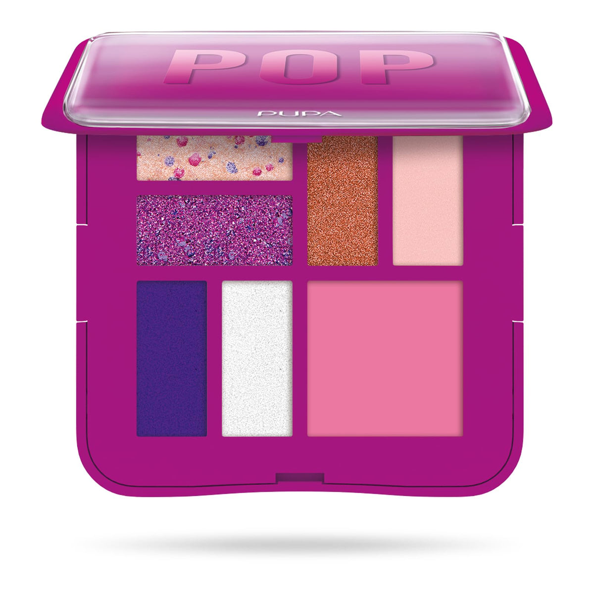 Pupa Milano 7 Pan Eyeshadow & Blush Palette, Fuchsia, 0.28 Oz - Talc-Free, Blendable