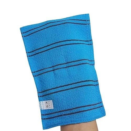 Songwol 10 Pack Korean Exfoliating Bath Towel Gloves - Large Blue Scrub Wash Cloths