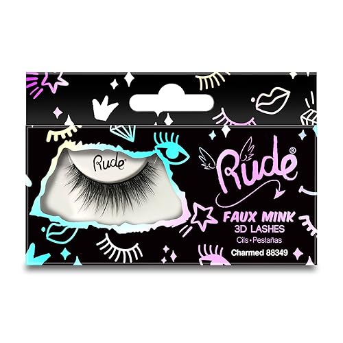 Rude Cosmetics Charmed Faux Mink 3D Lashes - Essential Glam for Women, 1 Pair