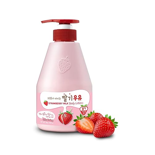 Welcos Kwailnara Strawberry Milk Body Lotion 560G - Hydrating Korean Body Lotion For Nourished Skin