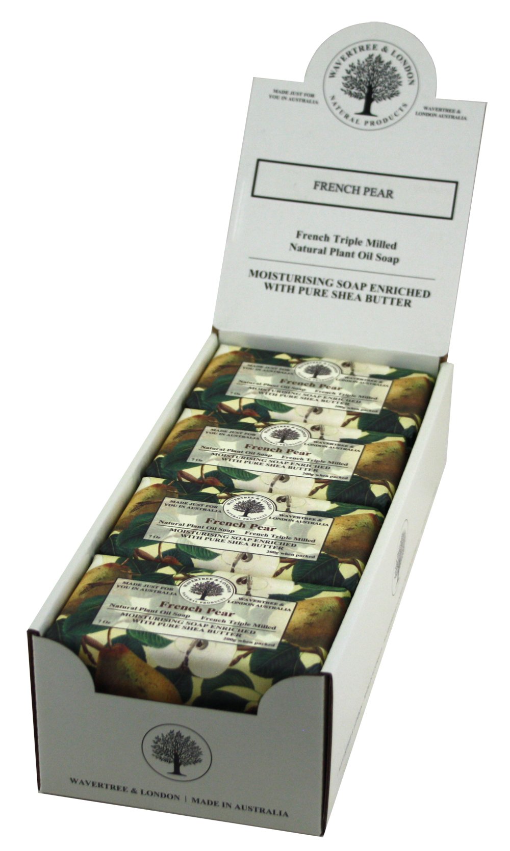 Wavertree & London French Pear Soap - 8 Bars, 7Oz Moisturizing Triple Milled, Shea Butter Enriched