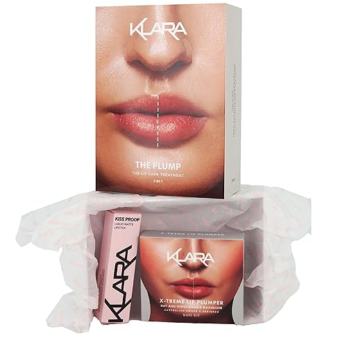 Klara Cosmetics Plump Lip Kit - Matte Liquid Lipstick & Lip Plumper Set, Cranberry - 3 Pc