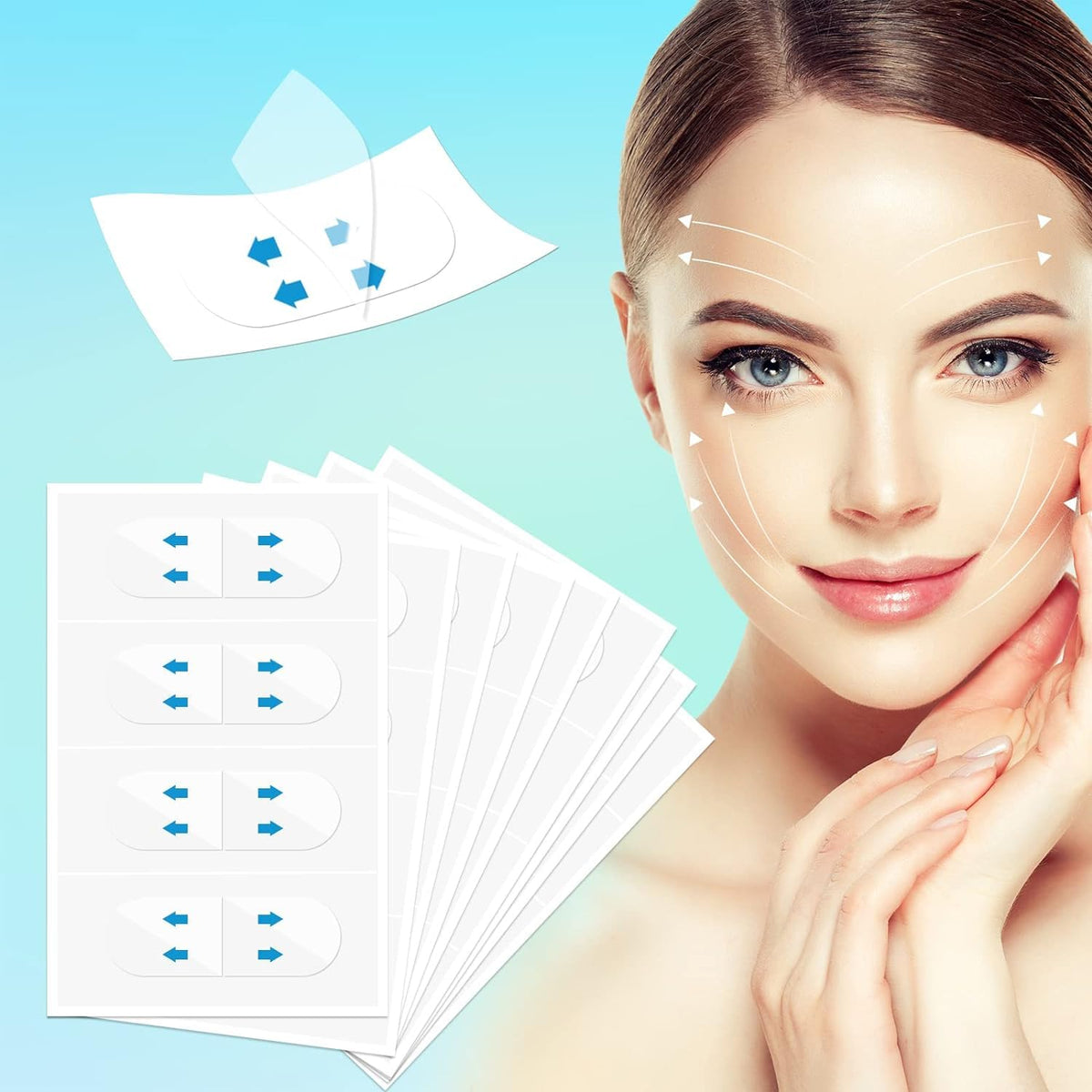 Zhuomingjia 300 Pcs Waterproof Face Lift Tape - Invisible Instant Lifting For Wrinkles & Double Chin