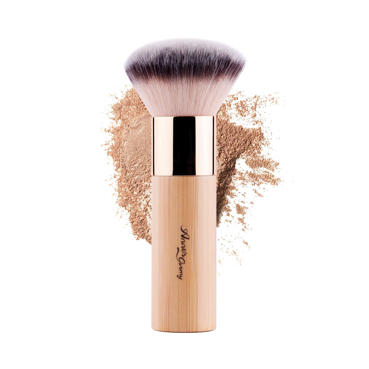 Anne'S Giverny Makeup Sponge Brush - Bronzer, Loose Powder, Airbrush Buffer, Kabuki Blender, Yellow