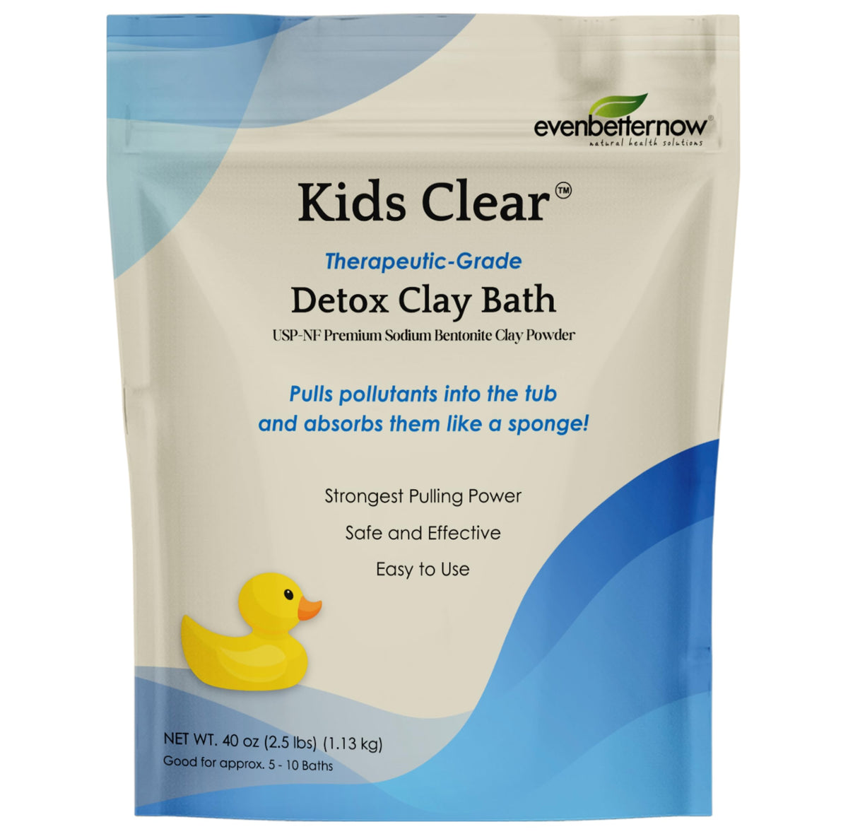 Kids Clear™ Detox Clay Bath - 100% Pure Sodium Bentonite, 40 Oz By Evenbetternow - Removes Toxins