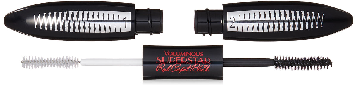 L'Oréal Paris Voluminous Superstar Extra Black Mascara, Flash Reflecting, 0.41 Fl Oz