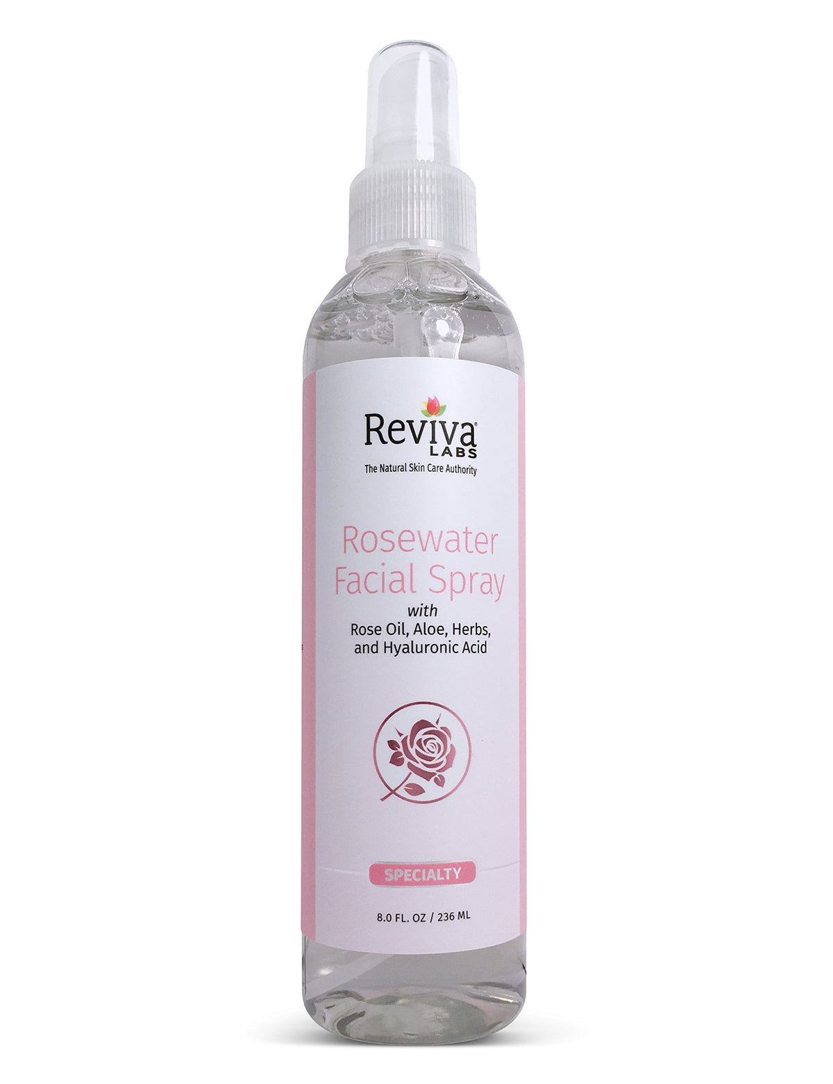 Reviva Labs Rosewater Facial Spray - Hydrating 8 Fl Oz Facial Mist For Glowing Skin