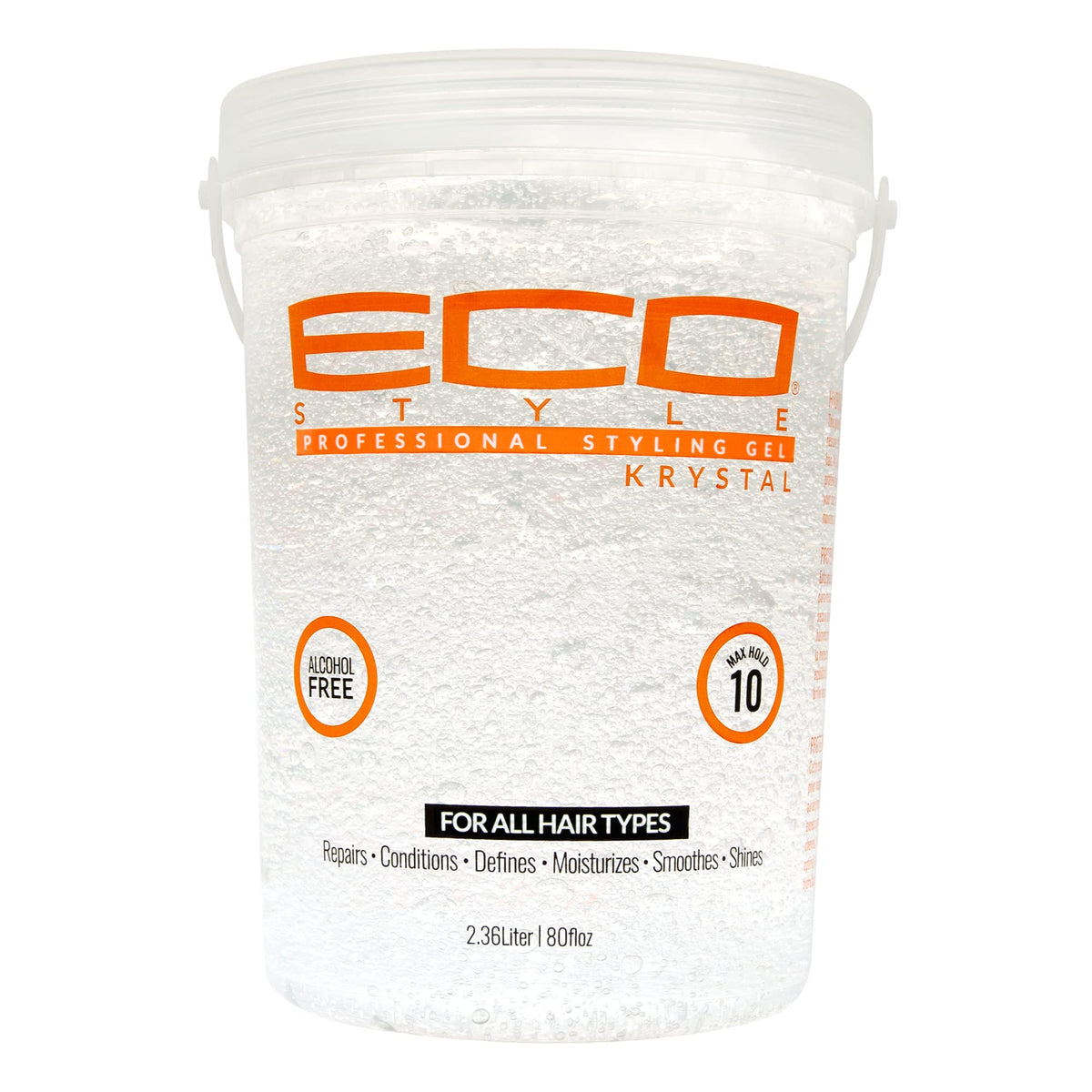 Eco Style Krystal Styling Gel - Strong Hold, Moisturizes, No Residue, 80 Oz - Clear