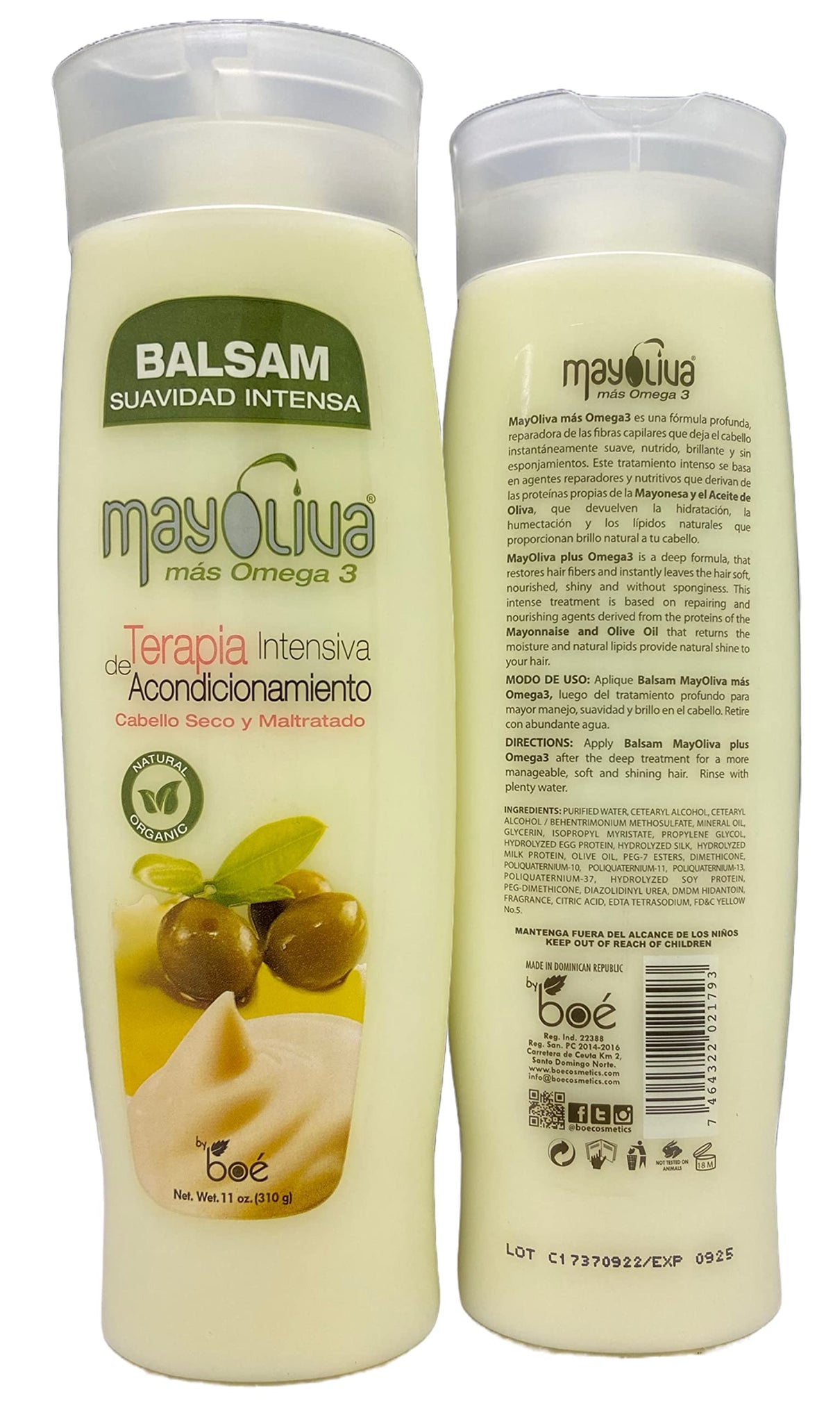 Mayoliva Intensive Conditioning Therapy Balsam For Dry & Damaged Hair, 12.5 Fl Oz