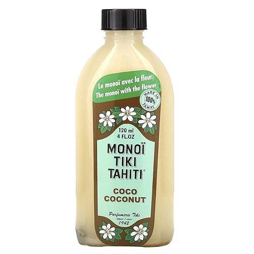 Monoi Tiare Tahiti Coconut Oil 4 Oz - Natural Monoi Tiare Skin & Hair Moisturizer