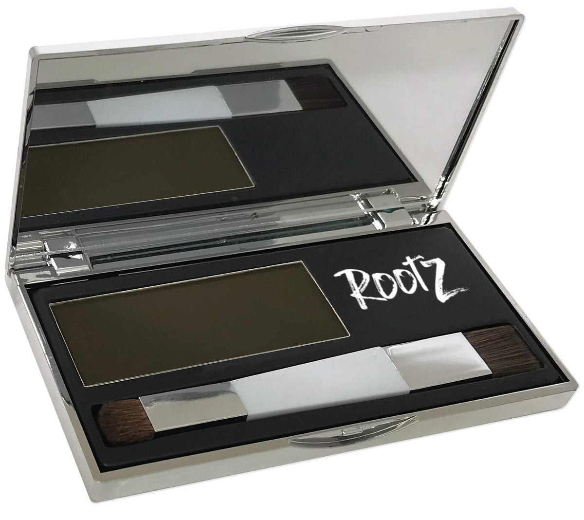 Rootz Medium Brown Grey Root Touch Up Powder - Waterproof, Smudge Proof, Dual Action Brush