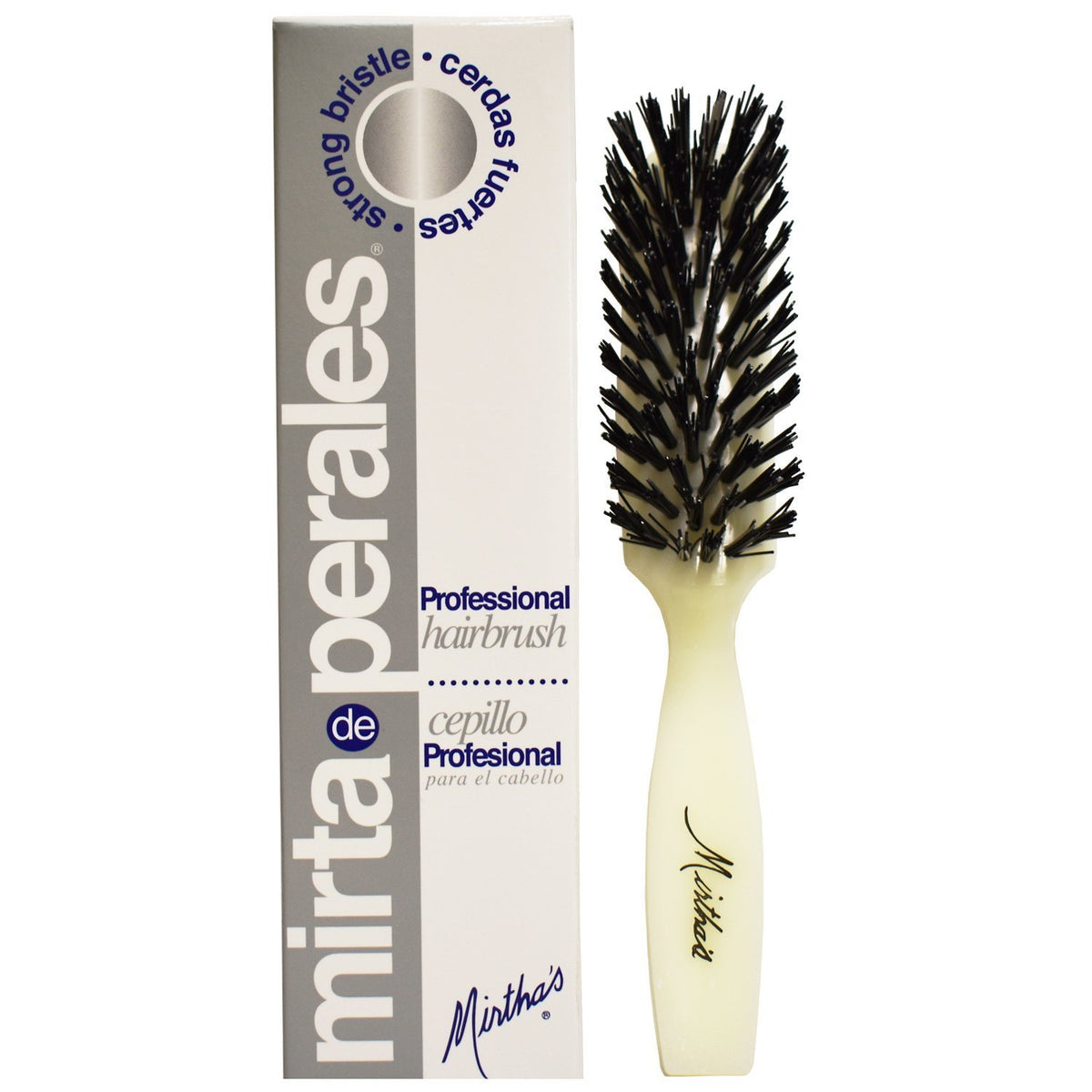 Mirta De Perales Large Diamond Brush - White Metal, 1 Count, Premium Hair Styling Tool