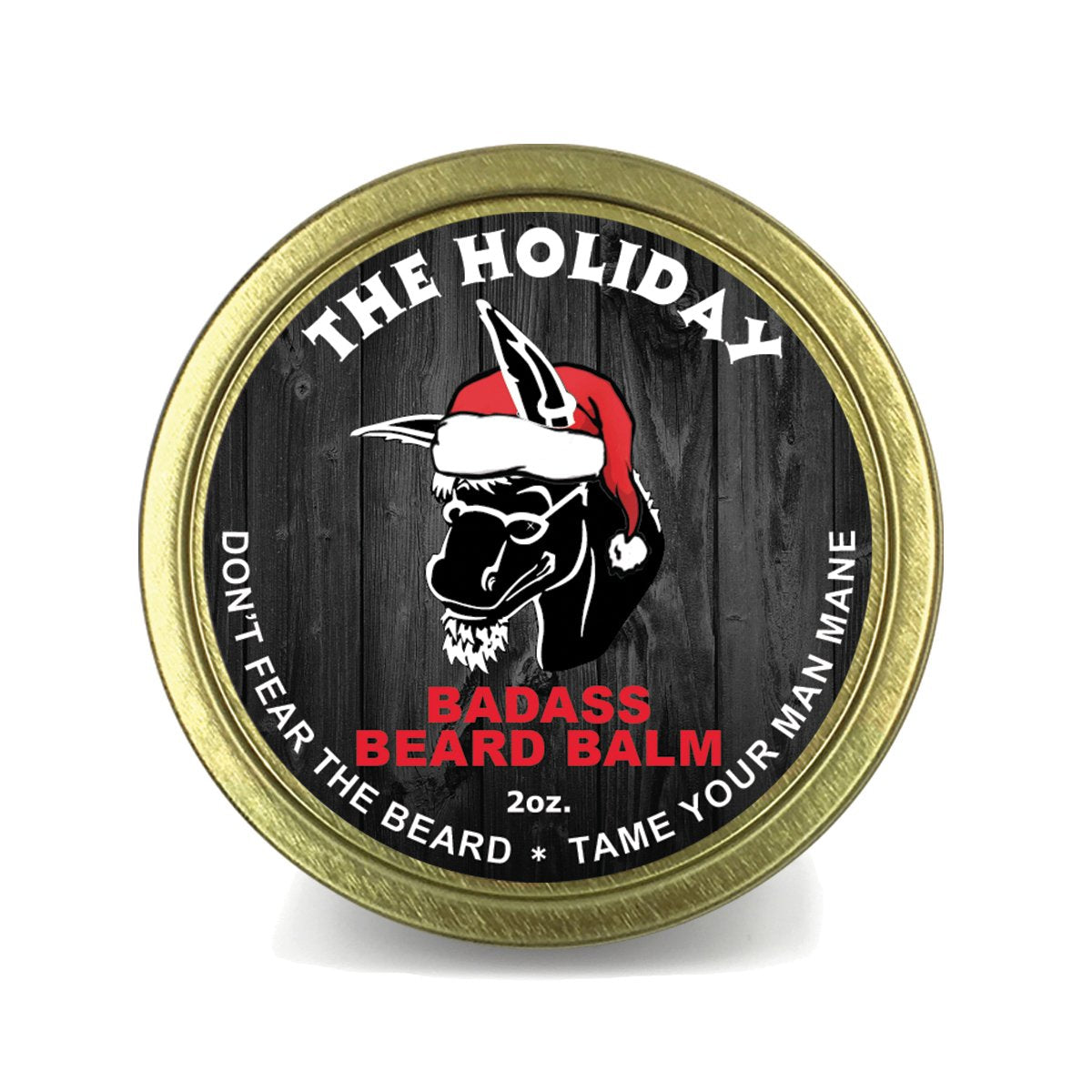 Badass Beard Care Beard Balm - Holiday Scent, 2 Oz - All Natural, Softens & Promotes Growth