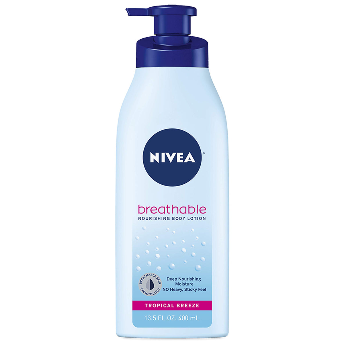 Nivea Breathable Nourishing Body Lotion, Tropical Breeze, 48-Hour Moisturizer, 13.5 Fl Oz