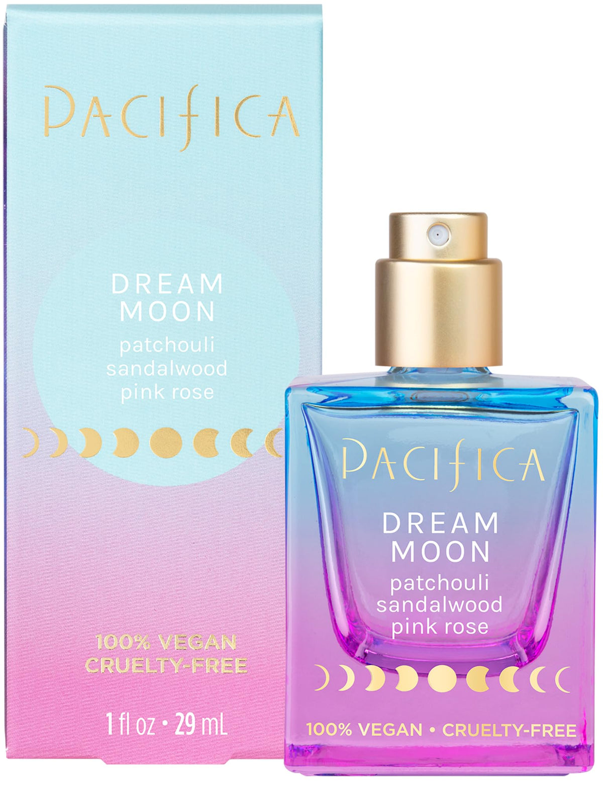 Pacifica Beauty Dream Moon Spray Perfume - Vegan Fragrance with Pink Rose & Sandalwood, 1 Fl Oz