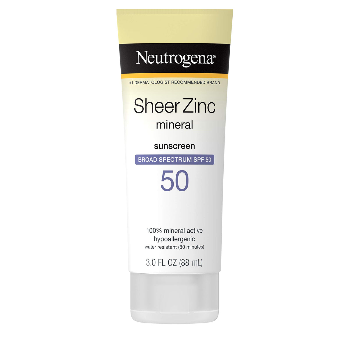 Neutrogena Sheer Zinc Oxide Sunscreen Lotion Spf 50, Water-Resistant, 3 Fl. Oz