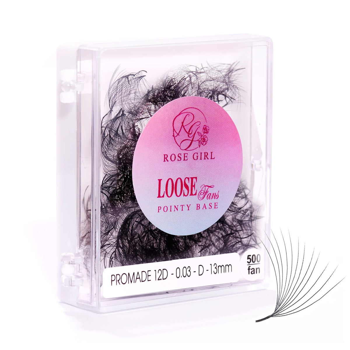 Rose Girl 12D Volume Eyelashes - Handmade Natural Look, C/Dd Curl, 15Mm, Korean Pbt Silk