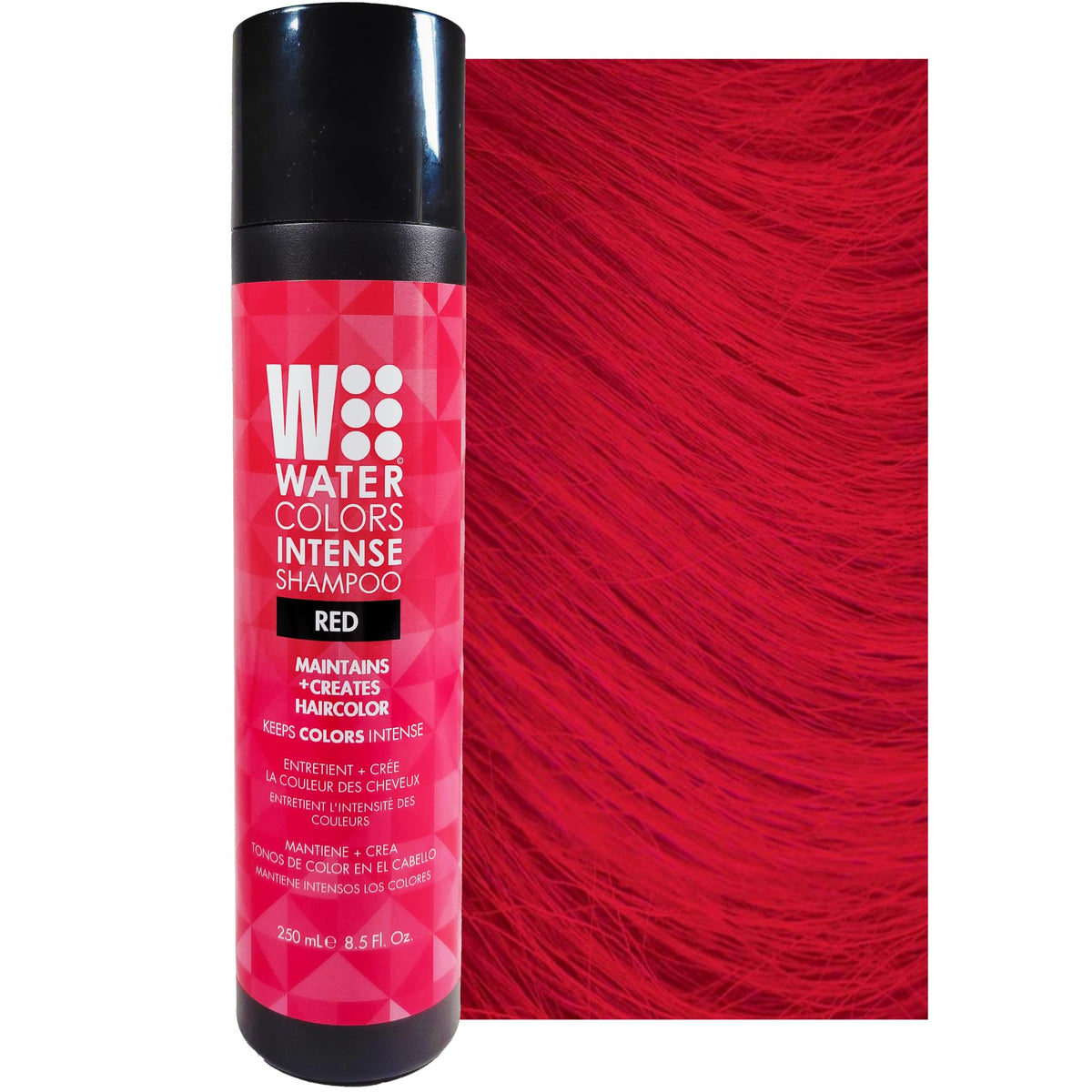 Watercolors Intense Red Semi-Permanent Color Shampoo, Sulfate & Paraben Free, 8 Fl Oz